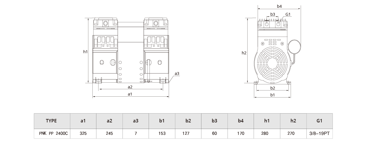 PNK PP 2400C活（huó）塞真空泵